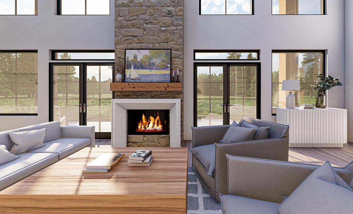 Plan 400006FTY: Barndo-Style House Plan with 2-Story Open Floor Plan and a 2-Car Side-Load Garage - Image #13 - Barndominium, Country, Craftsman, Rustic