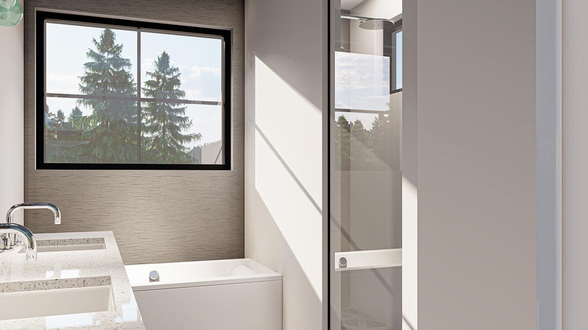 Plan 400006FTY: Barndo-Style House Plan with 2-Story Open Floor Plan and a 2-Car Side-Load Garage - Image #22 - Barndominium, Country, Craftsman, Rustic