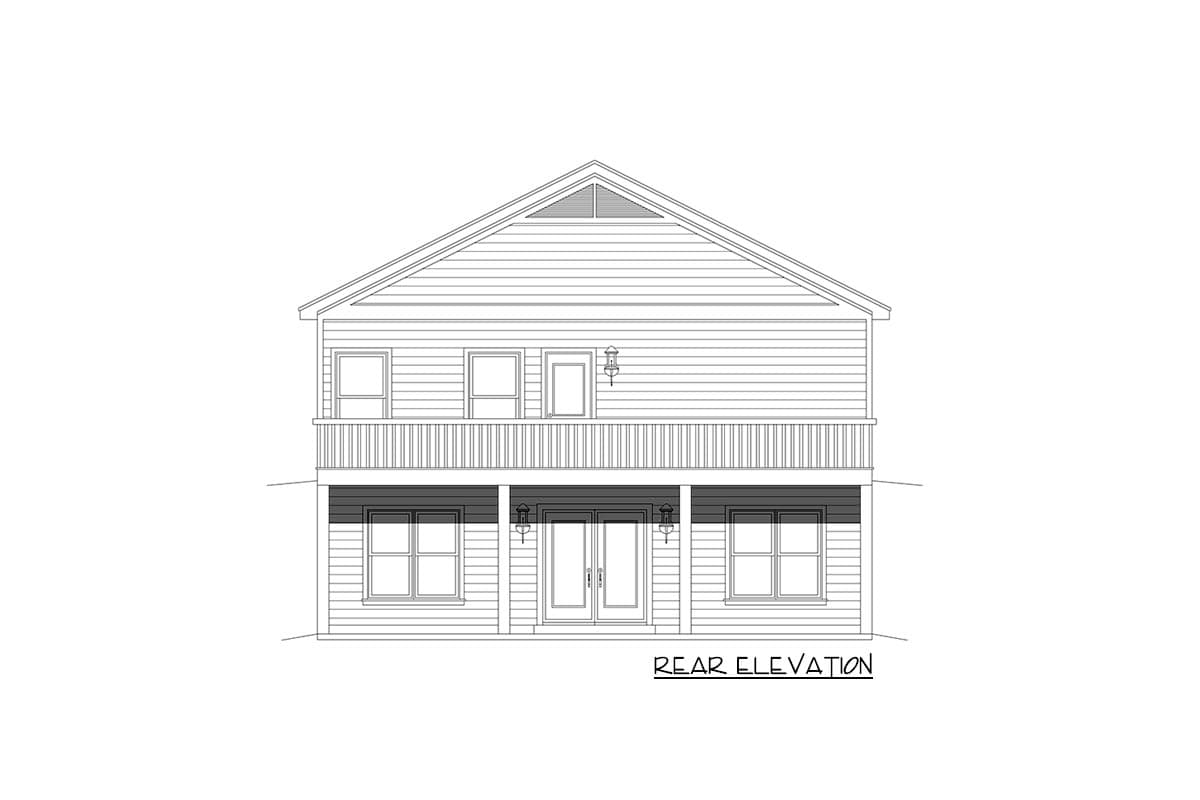 Plan 68930VR: 2-Bed Cottage with Gabled Covered Entry on a Walkout Basement - 2560 Sq Ft - Image #4 - Mountain, Ranch, Traditional