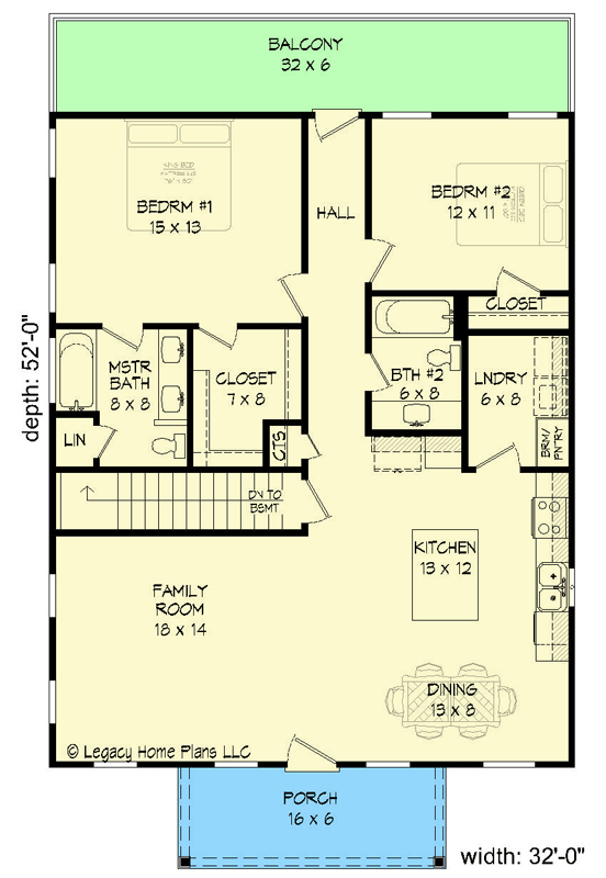 Plan 68930VR: 2-Bed Cottage with Gabled Covered Entry on a Walkout Basement - 2560 Sq Ft - Floor Plan - Main Level - Mountain, Ranch, Traditional
