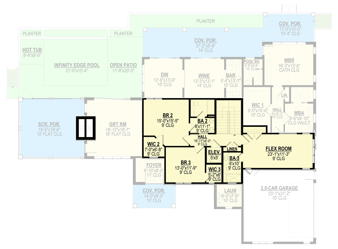 Plan 871018JEN: 2-Story House Plan for Wine Collectors - Floor Plan - 2nd Floor - Northwest, Prairie, Transitional
