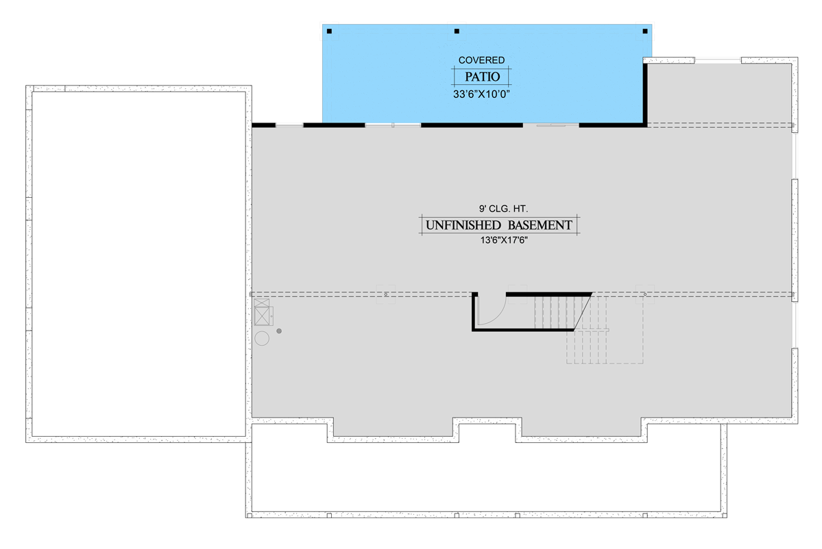 Plan 365024PED: 4-Bed Modern Farmhouse Plan with 2-Story Great Room and Laundry on Both Floors - Floor Plan - Unfinished Basement - Country, Craftsman, Farmhouse, Hill Country, Modern Farmhouse, Mountain, New American, Traditional