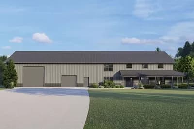 2-Story Barndominium with Wraparound Porch