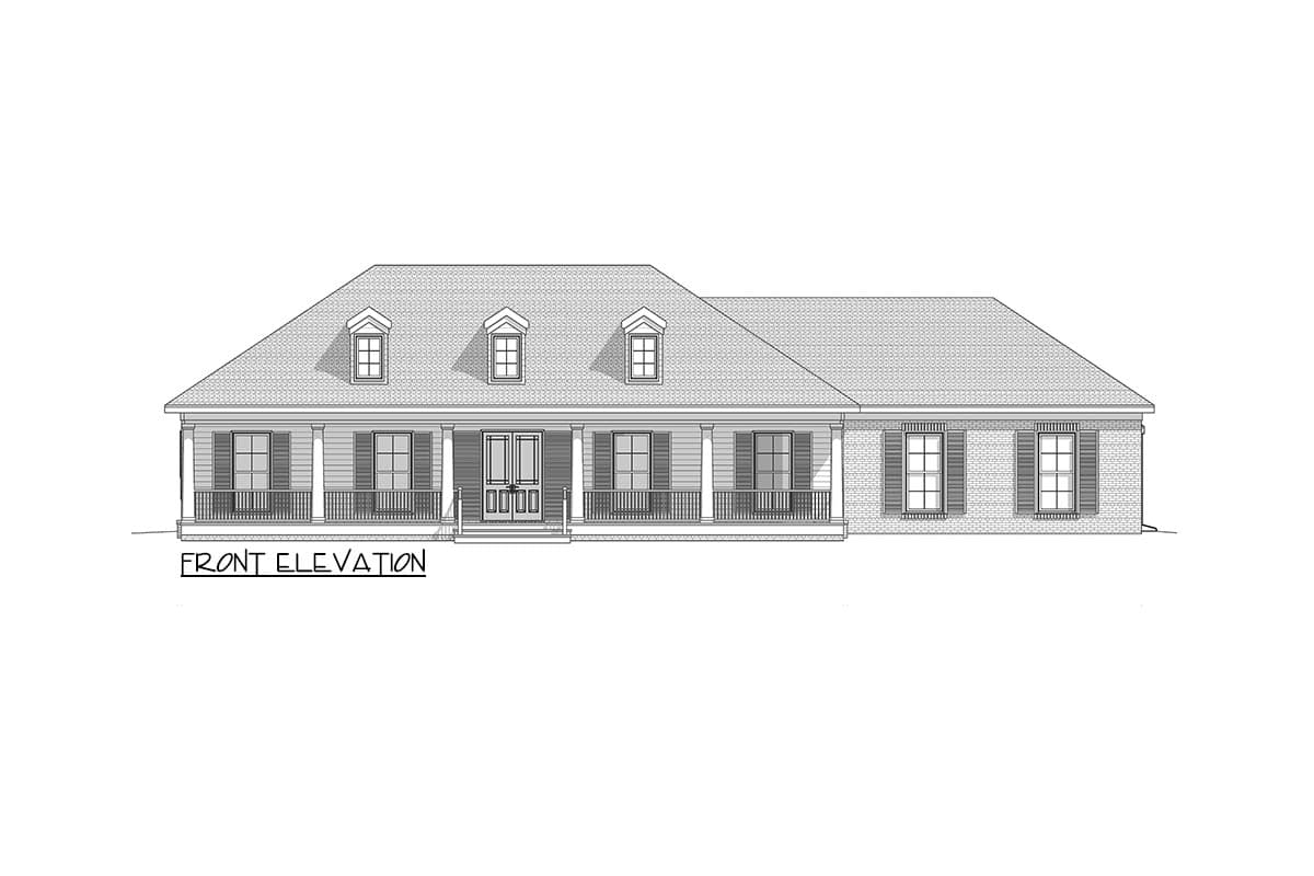 Plan 865017SHW: Southern Traditional House Plan with 60'-wide Front Porch and a Massive 2-Car Garage - Image #17 - Country, Ranch, Southern, Southern Traditional