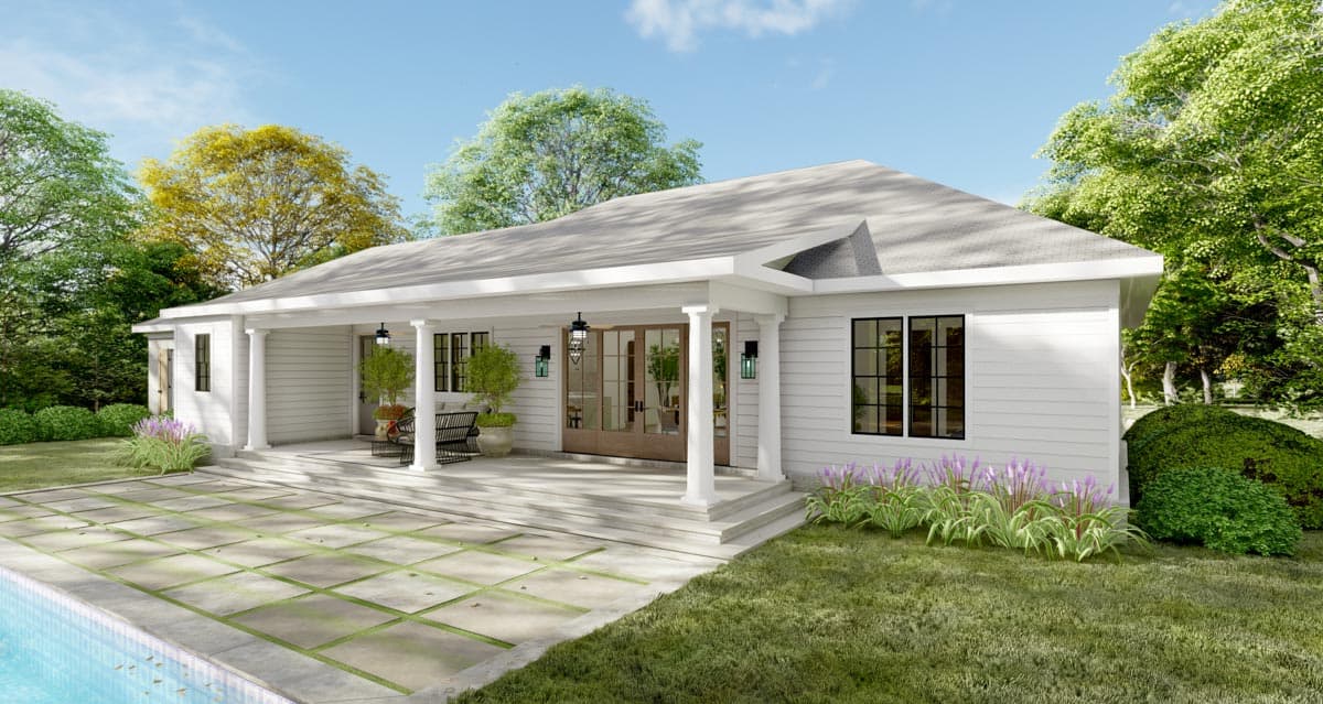 Plan 865017SHW: Southern Traditional House Plan with 60'-wide Front Porch and a Massive 2-Car Garage - Image #4 - Country, Ranch, Southern, Southern Traditional