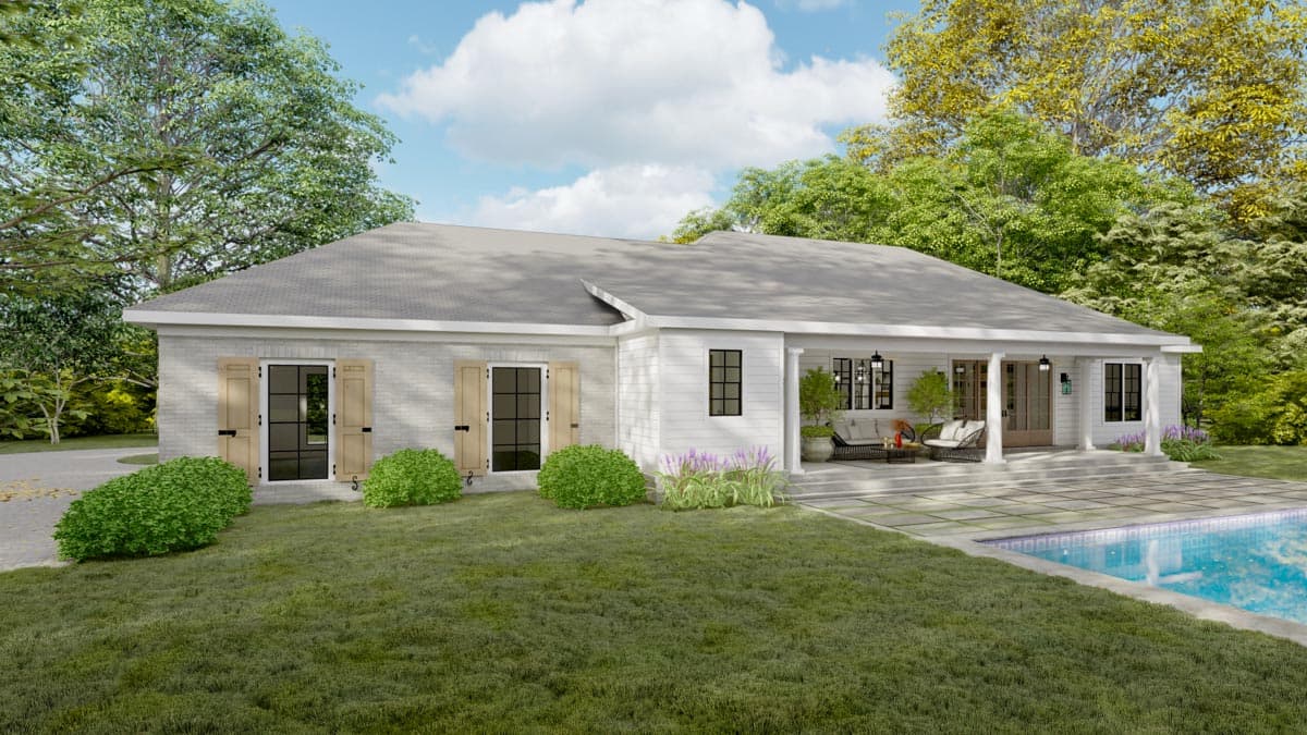 Plan 865017SHW: Southern Traditional House Plan with 60'-wide Front Porch and a Massive 2-Car Garage - Image #6 - Country, Ranch, Southern, Southern Traditional