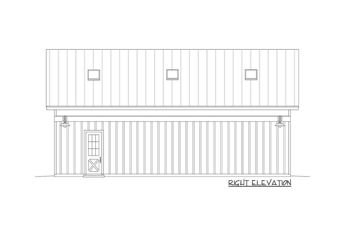 Plan 68935VR: Gable Barn with Front and Rear Doors  - Image #5 - Barndominium, Country, Farmhouse, Rustic, Traditional