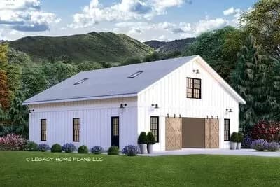 Gable Barn with Front and Rear Doors 