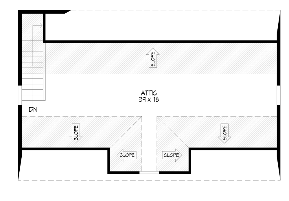 Plan 68936VR: 3-Car Garage with Center Gable and Walk-up Attic Storage - Floor Plan - 2nd Floor - Country, Craftsman