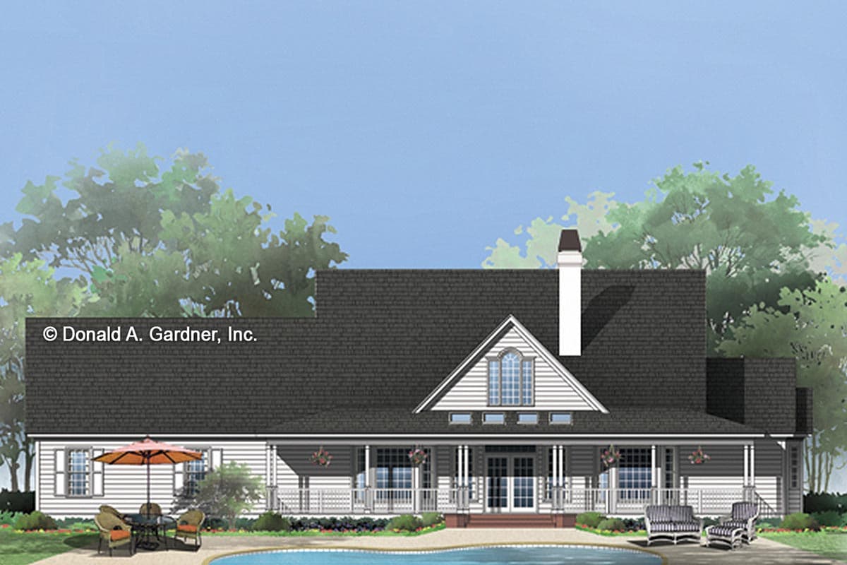 Plan 444318GDN: 4-Bed Country Farmhouse Plan with 7'-Deep Porches Front and Back - Image #14 - Country, Farmhouse, Southern, Traditional