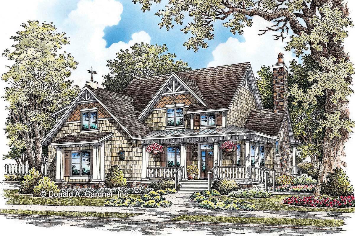 Plan 444322GDN: Attractive 3-Bed House Plan with Cathedral Ceilings in the Great Room and Master Suite - Image #12 - Country, Craftsman, New American