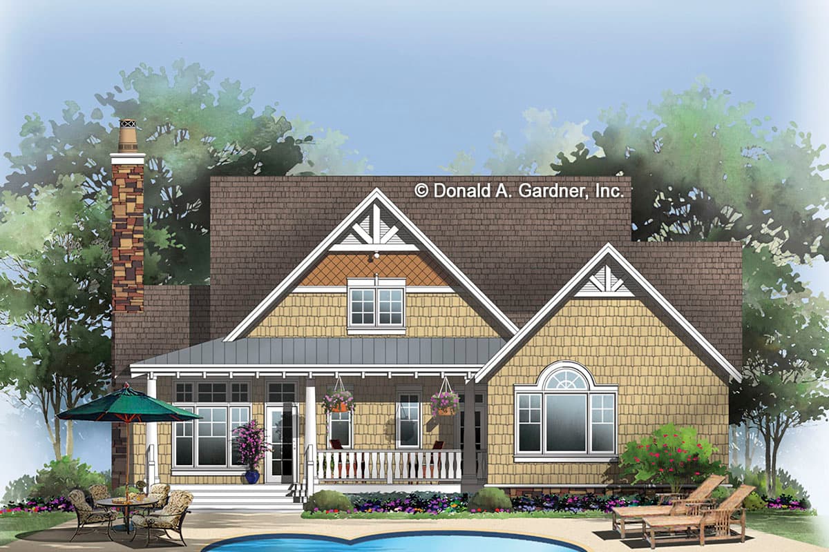 Plan 444322GDN: Attractive 3-Bed House Plan with Cathedral Ceilings in the Great Room and Master Suite - Image #13 - Country, Craftsman, New American