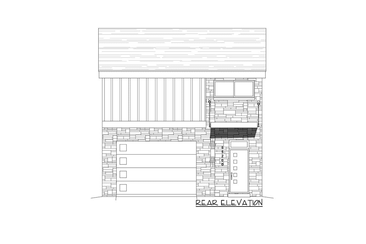 Plan 68939VR: Modern One-Bed Apartment with View to the Rear - 448 Sq Ft Garage and 757 Sq Ft Apartment - Image #5 - Carriage, Contemporary, Modern