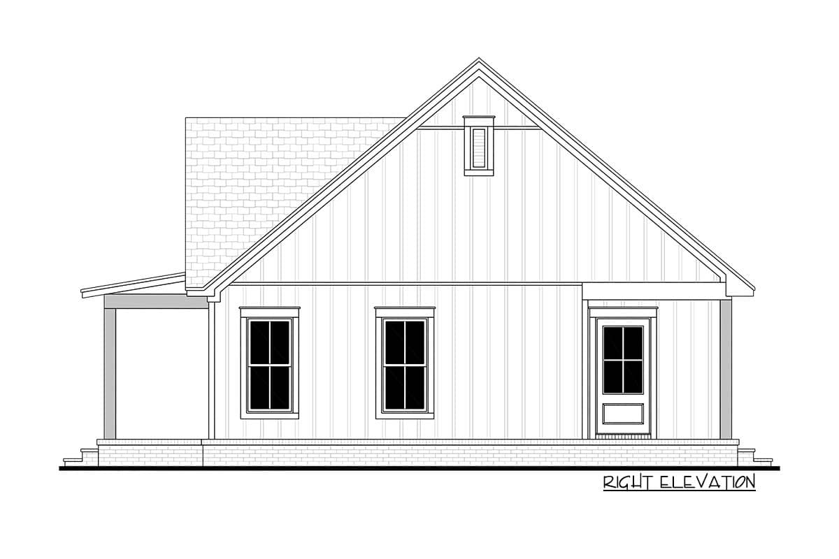 Plan 51898HZ: Rustic Cottage with Flex Bunk Room or Home Office - Image #7 - Cabin, Cottage, Country, Craftsman, Farmhouse, Rustic, Southern