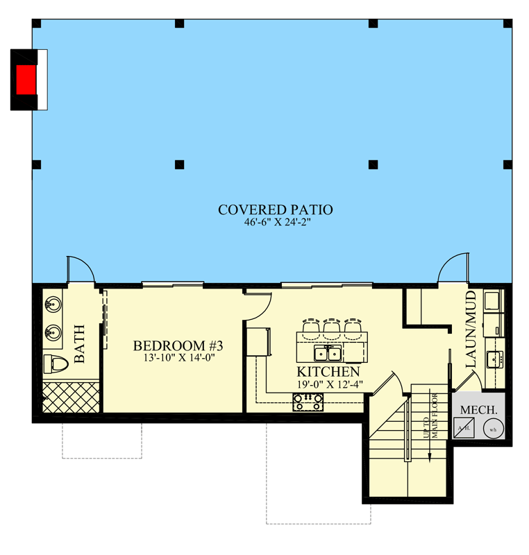 Plan 24131BG: Modern Mountain Home Plan with Two Kitchens - Floor Plan - Lower Level - Contemporary, Mountain, Rustic, Vacation