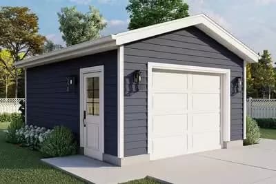 Simple 280 Square Foot Detached Garage Plan