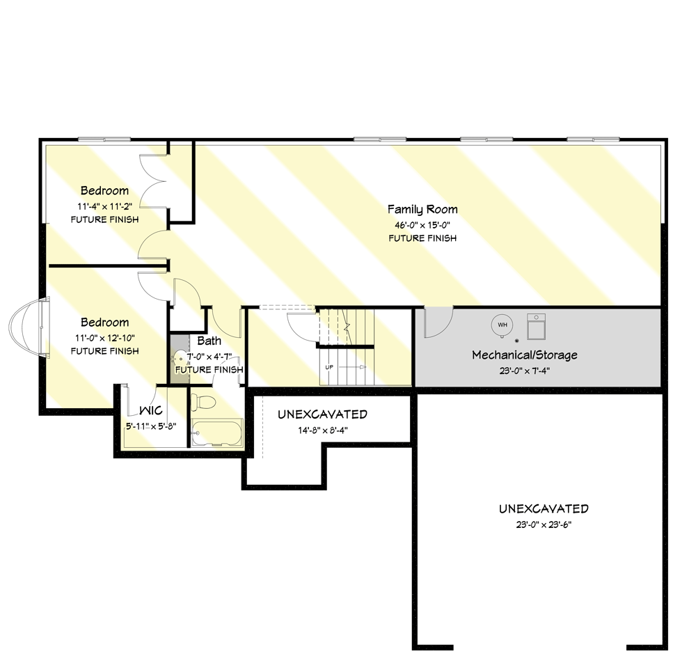 Plan 149015AND: Exclusive Craftsman Ranch Plan with Optional Lower Level - Floor Plan - Lower Level - Country, Craftsman, New American, Ranch, Traditional