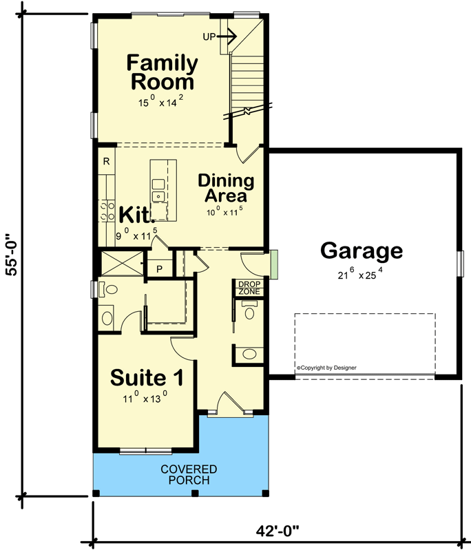 Plan 42722DB: Contemporary 2-Story House Plan with 3-Different Exterior Types - Floor Plan - Main Level - Contemporary, Northwest