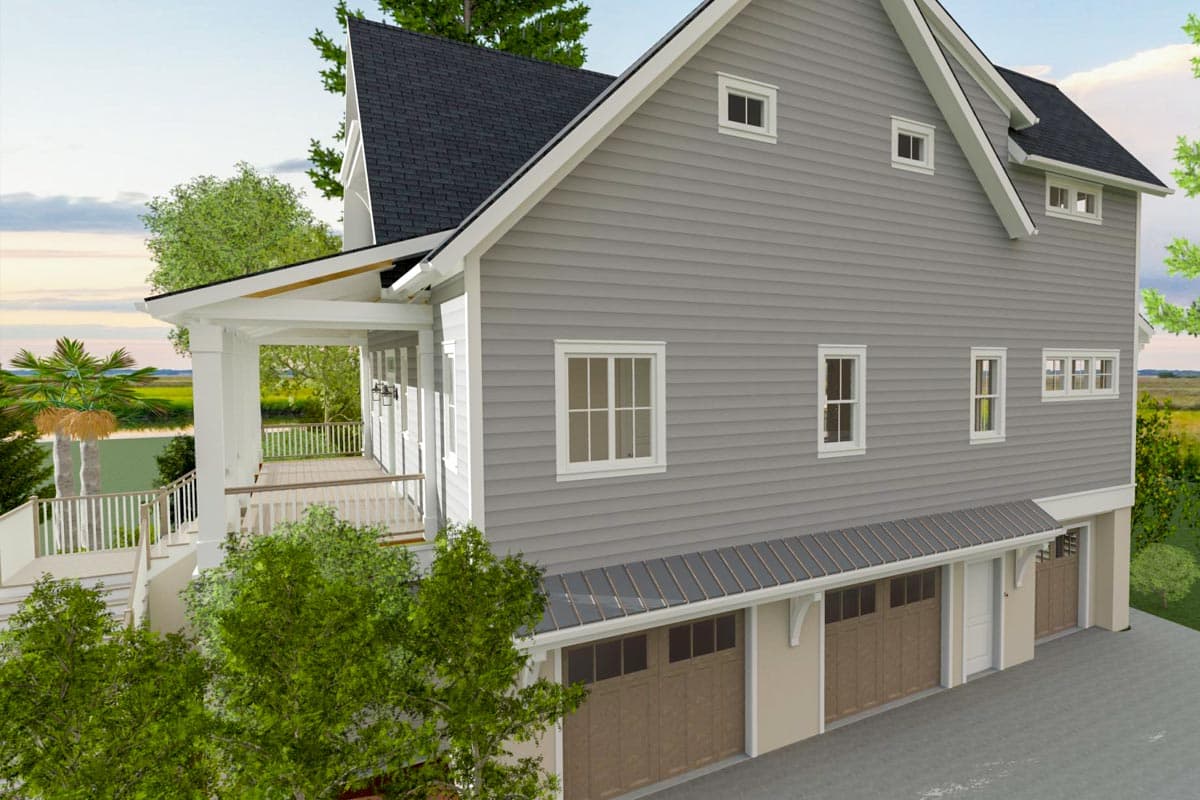 Plan 765038TWN: 4-Bed Waterfront Home Plan with Lower-level Garage - Image #4 - Coastal, Cottage, Country, Craftsman, Low Country