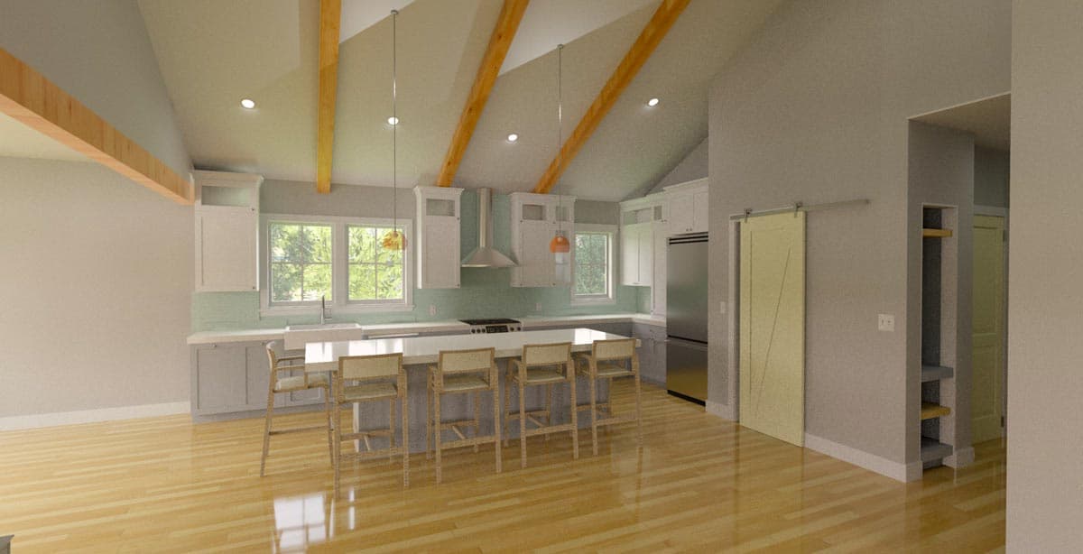 Plan 765039TWN: Coastal Country House Plan with Open Floor Plan and Covered Deck - 1800 Sq Ft - Image #7 - Beach, Coastal, Cottage, Low Country, Southern, Vacation