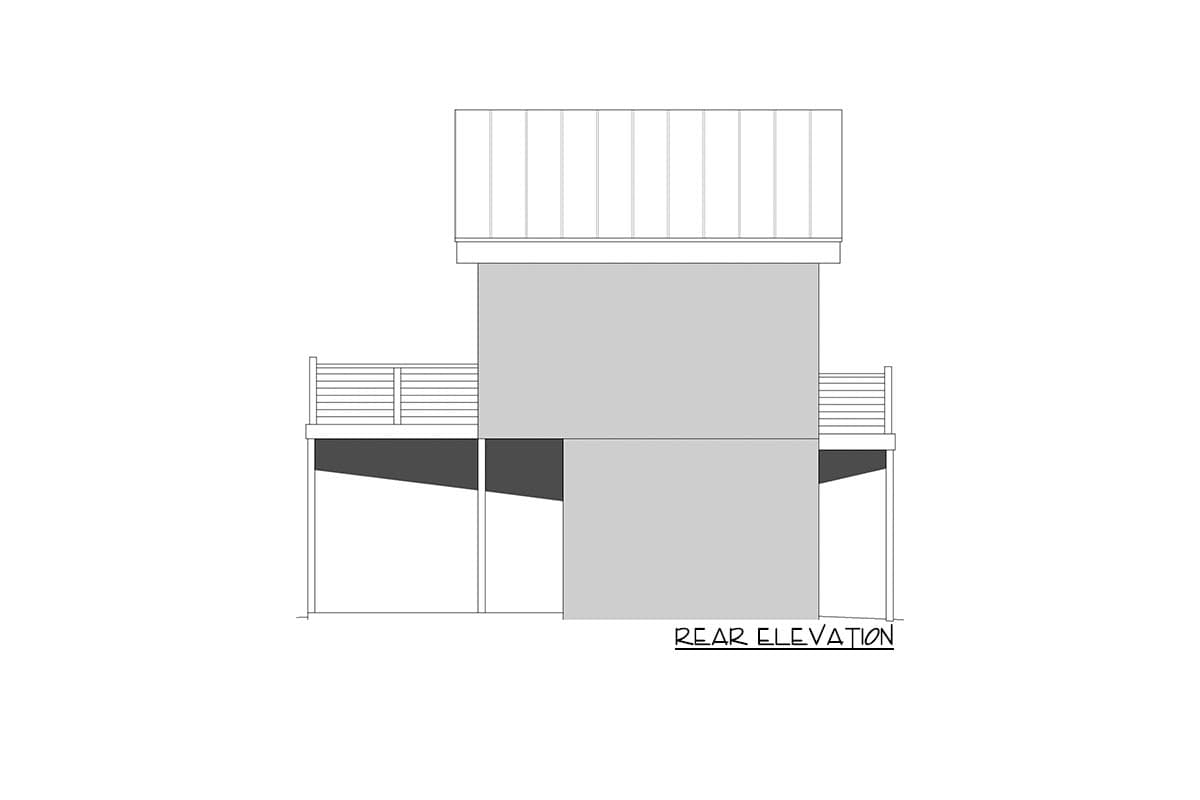 Plan 68942VR: Modern Carriage House Plan with Balcony - 240 Sq Ft Garage and 320 Sq Ft Apartment - Image #4 - Contemporary, Modern, Mountain