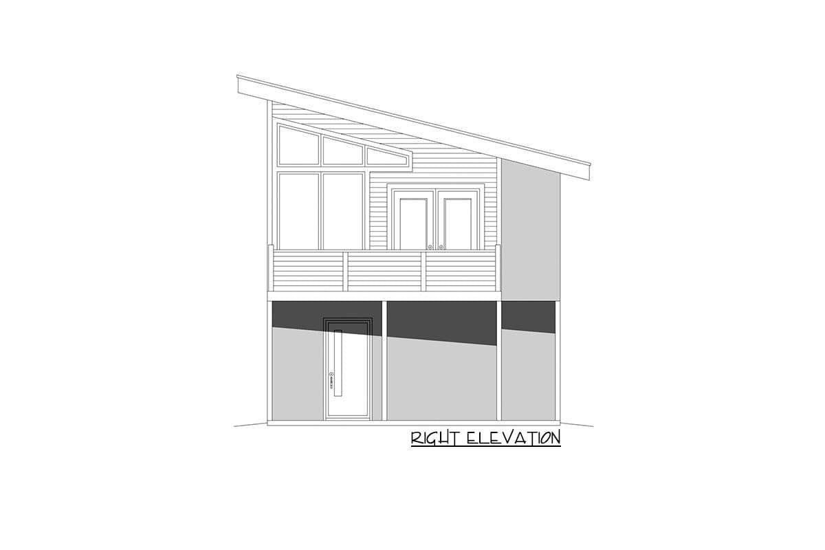 Plan 68942VR: Modern Carriage House Plan with Balcony - 240 Sq Ft Garage and 320 Sq Ft Apartment - Image #5 - Contemporary, Modern, Mountain