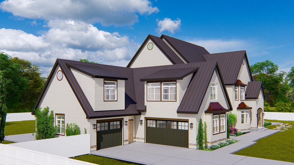 Plan 61277UT: Spacious 4-Bed House Plan with 2-Story Library - Image #5 - European, French Country, Traditional