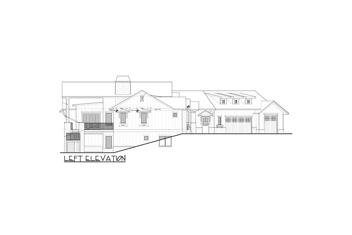 Plan 95149RW: Rustic New American House Plan with Angled 3-Car Garage and a Home Office - 3566 Sq Ft - Image #4 - Country, Craftsman, Modern Farmhouse, Mountain, New American, Ranch