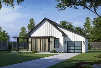 Compact Cottage Plan with Single Garage