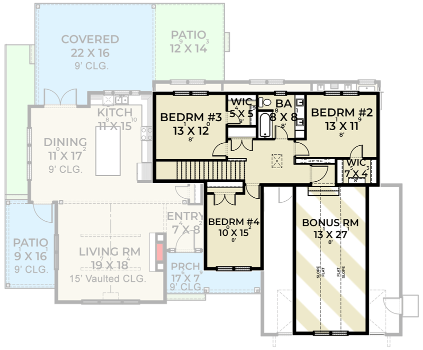Plan 280174JWD: 2-Story Modern Farmhouse Plan with Home Office - Floor Plan - 2nd Floor - Country, Craftsman, Modern Farmhouse, New American