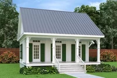 523 Square Foot Southern-style Cottage with Murphy Bed and Large Rear Porch