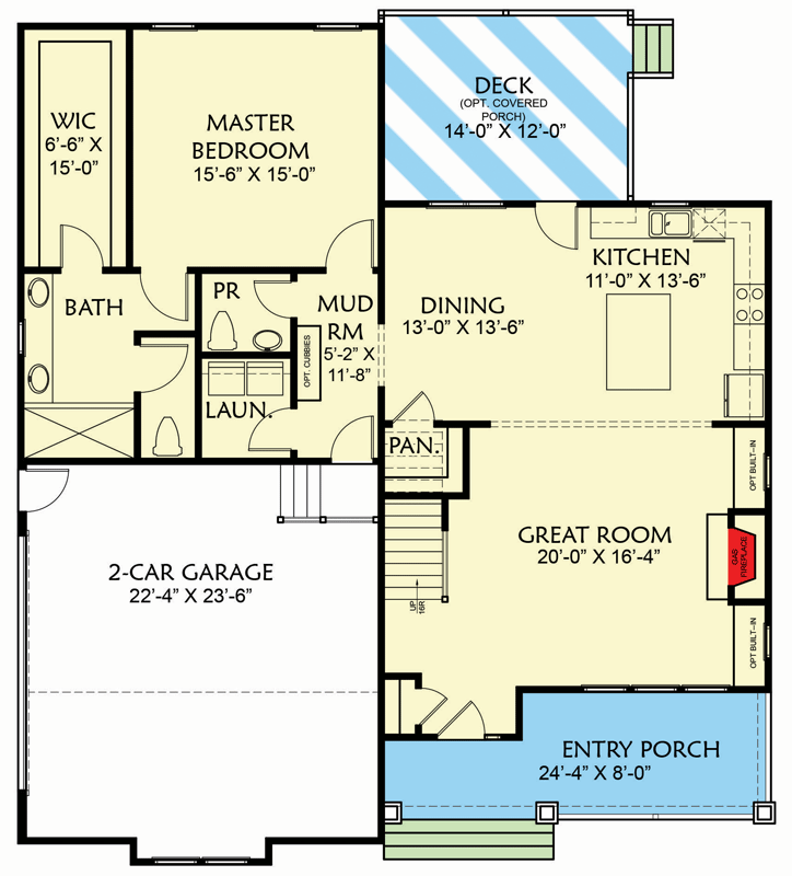 Plan 500016VV: Exclusive 2-Story Home Plan with First Floor Master - Floor Plan - Main Level - Country, Craftsman, New American