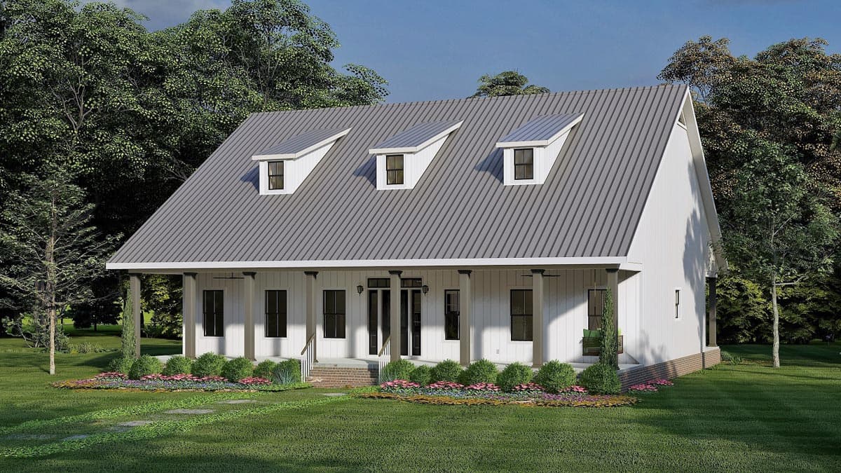 Plan 2539DH: Southern Country House Plan with 10'-deep Porches Front and Back - Image #4 - Country, Southern, Traditional