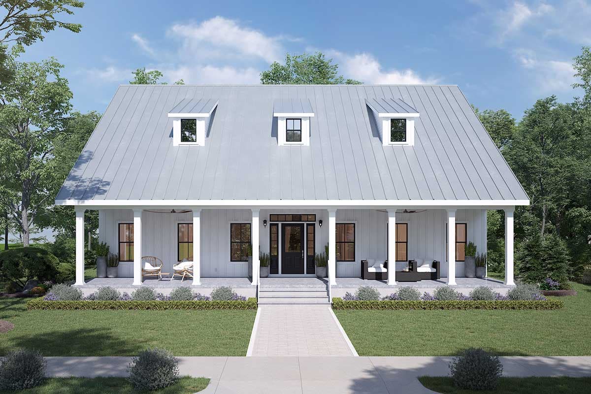 Plan 2539DH: Southern Country House Plan with 10'-deep Porches Front and Back - Image #5 - Country, Southern, Traditional