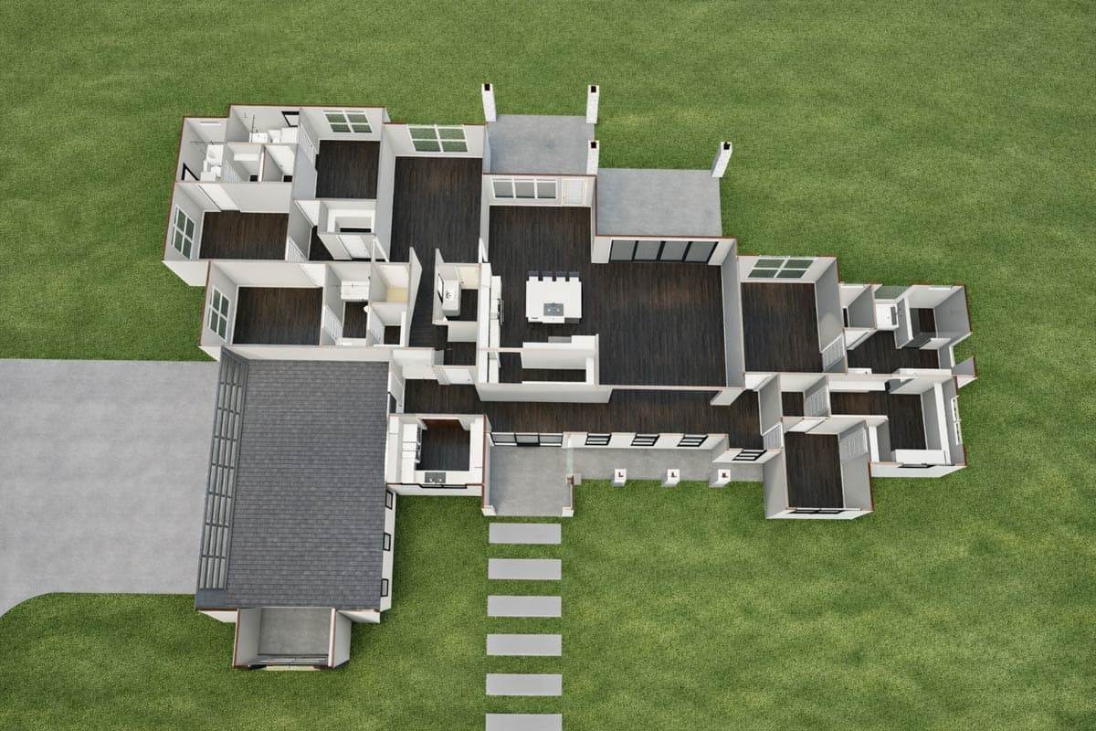Plan 150001HRP: Transitional Mediterranean House Plan with Game and Bonus Rooms - Image #8 - Contemporary, Transitional