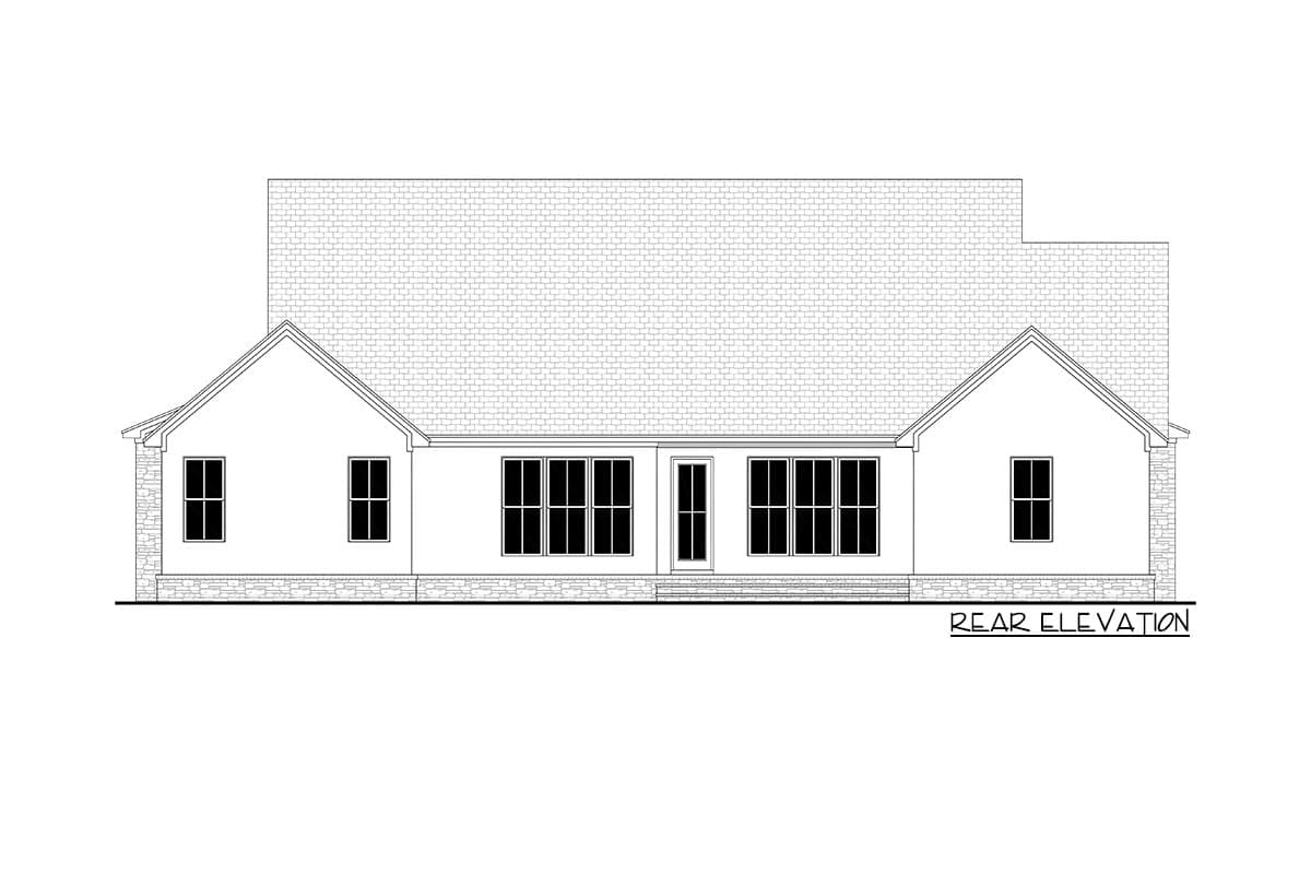 Plan 51900HZ: 4-Bed Transitional Farmhouse Plan with Home Office and Private Master Suite - 3055 Sq Ft - Image #6 - Country, Modern Farmhouse, New American, Transitional