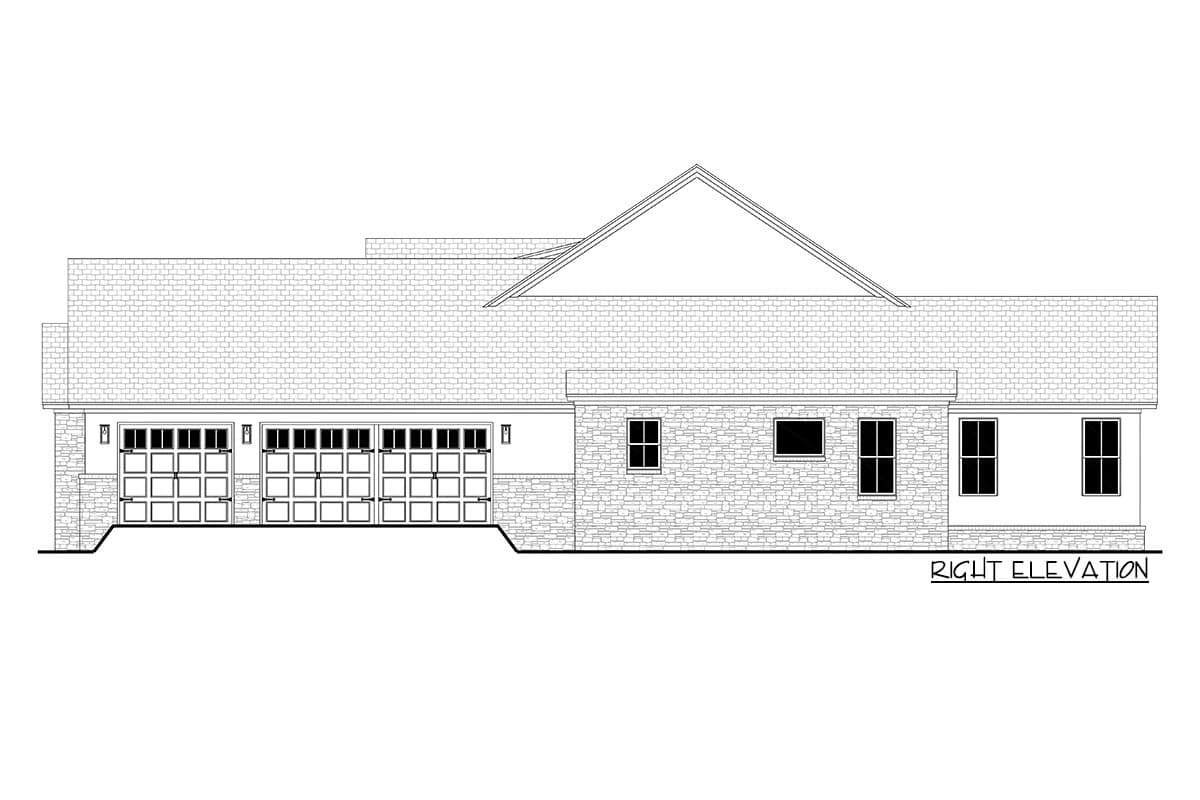 Plan 51900HZ: 4-Bed Transitional Farmhouse Plan with Home Office and Private Master Suite - 3055 Sq Ft - Image #7 - Country, Modern Farmhouse, New American, Transitional