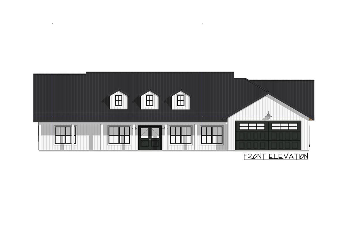 Plan 150002HRP: 4-Bed Country Ranch Plan with Elongated Front Porch - Image #8 - Country, Ranch, Southern, Traditional