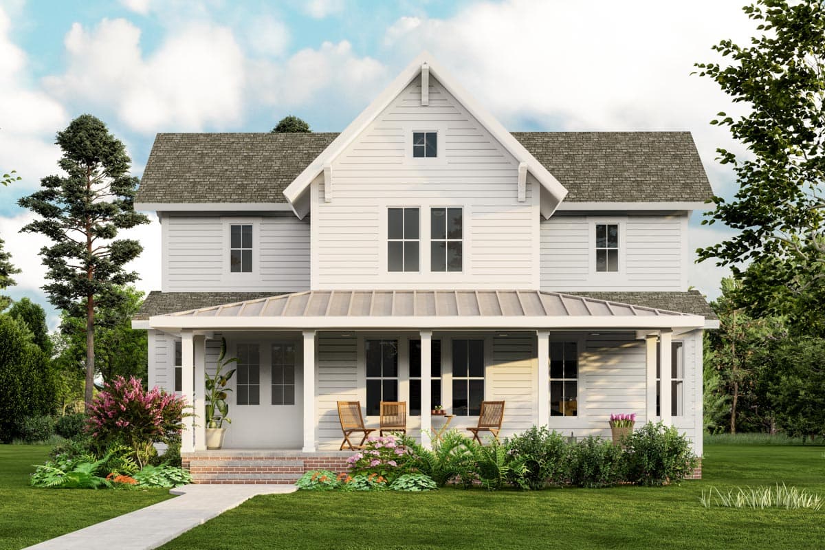 Plan 500027VV: 4-Bed Farmhouse with Main Floor Work-from-home Space and Upstairs Playroom - Image #7 - Cottage, Country, Farmhouse, Modern Farmhouse, Southern, Traditional