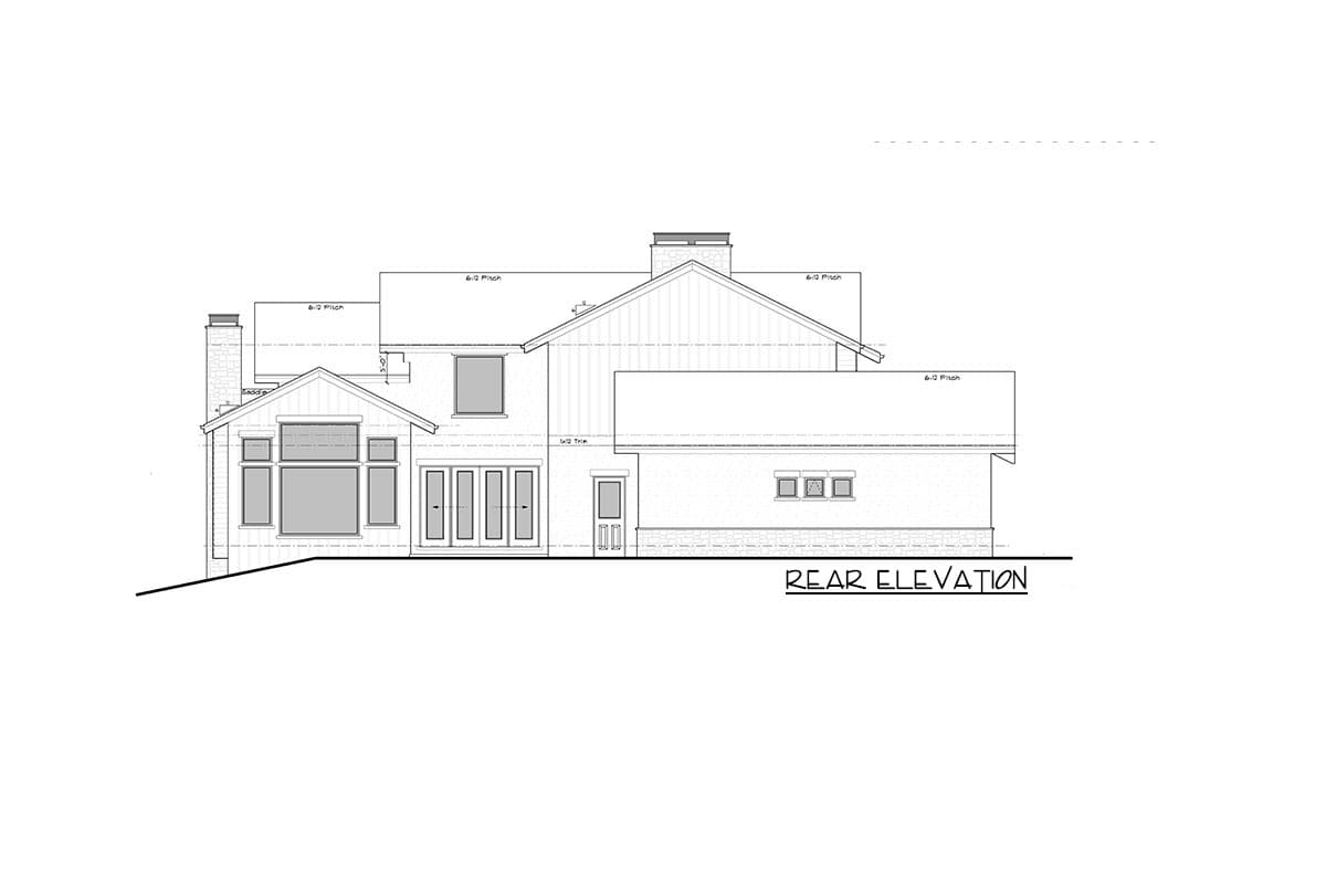 Plan 95154RW: 2-Story Mountain Modern Home Plan with Office and Guest Bedroom - Image #32 - Contemporary, Modern, Mountain, Rustic