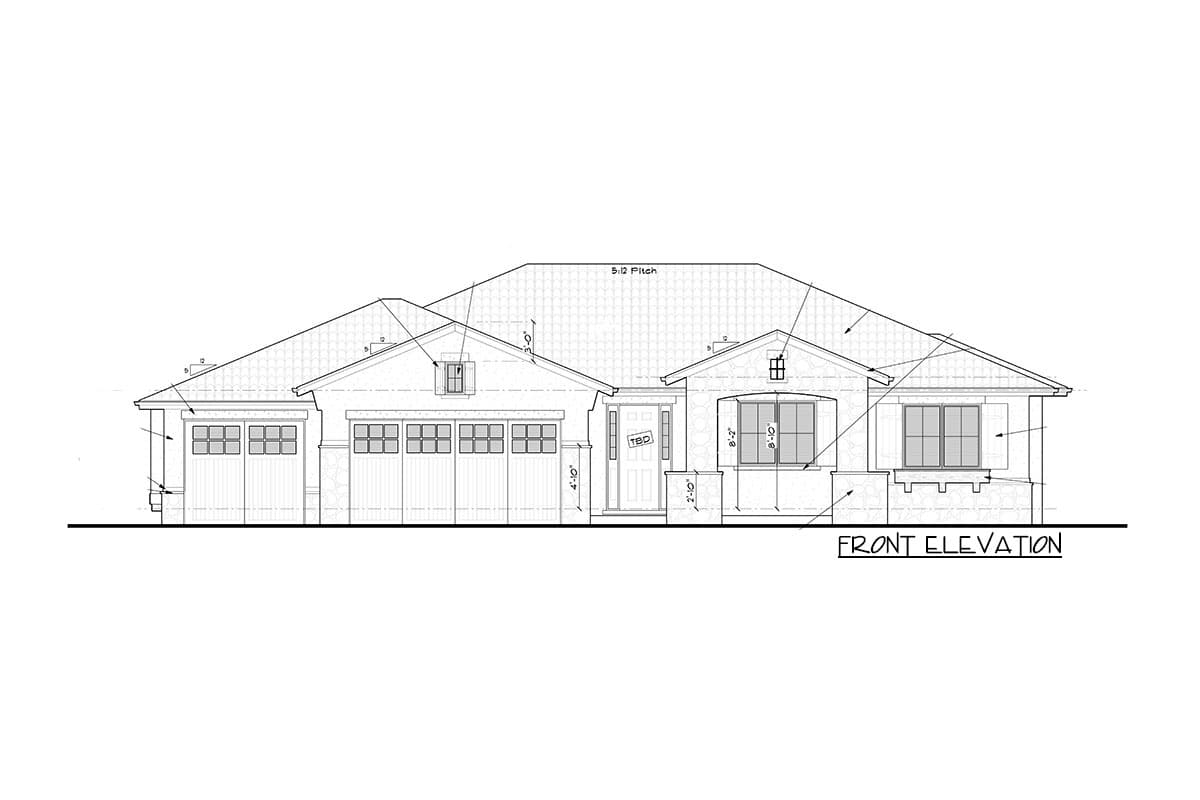 Plan 95157RW: Tuscan Ranch Plan with Option to Finish Basement - Image #16 - European, Ranch, Rustic, Tuscan