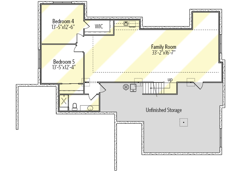 Plan 95157RW: Tuscan Ranch Plan with Option to Finish Basement - Floor Plan - Optional Finished Lower Level - European, Ranch, Rustic, Tuscan