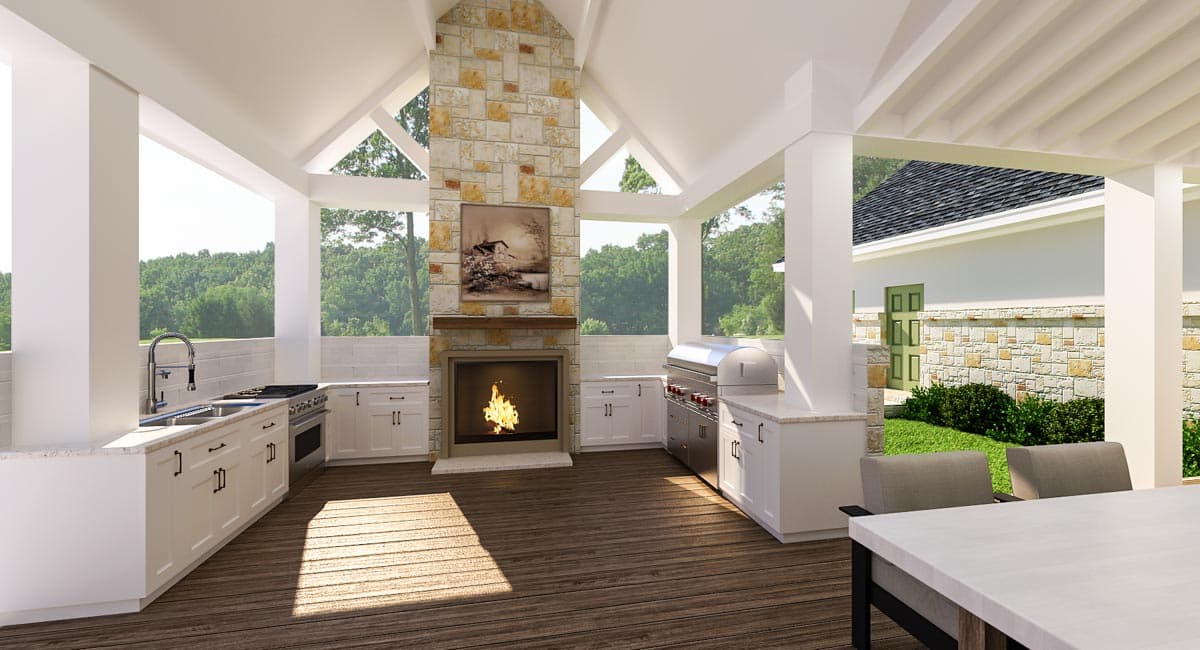 Plan 55221BR: Split Bedroom Home Plan with 3-Car Garage and Upstairs Expansion - Image #9 - Country, Craftsman, Rustic