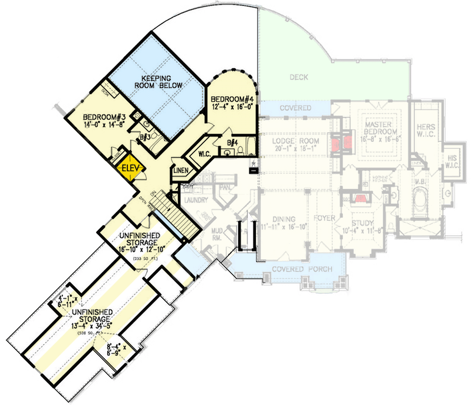 Plan 25759GE: Fairytale French Country Home Plan with Porte Cochere - Floor Plan - 2nd Floor - Country, Craftsman, European, French Country, Mountain