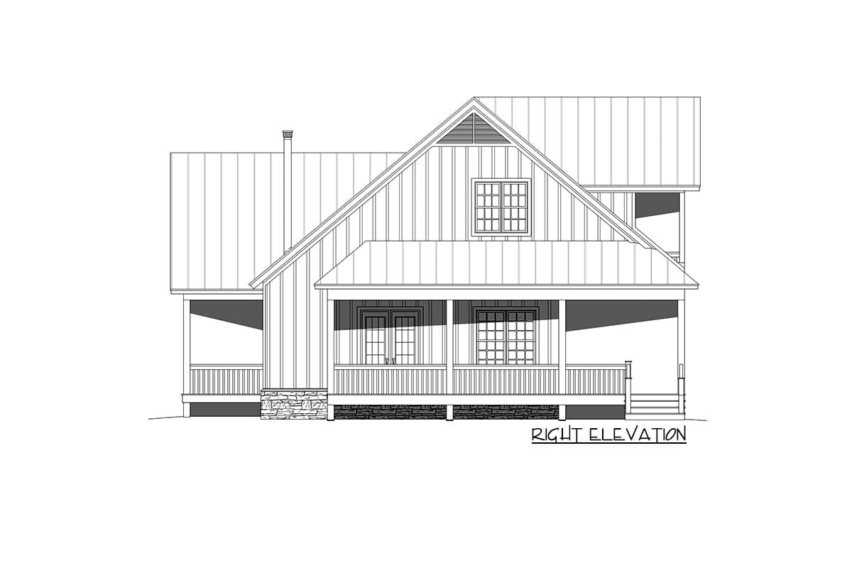 Plan 68944VR: Rustic Country Home Plan with Rear-Wrapping Porch and 3 Bedroom Suites - 2458 Sq Ft - Image #5 - Country, Craftsman, Mountain, Traditional
