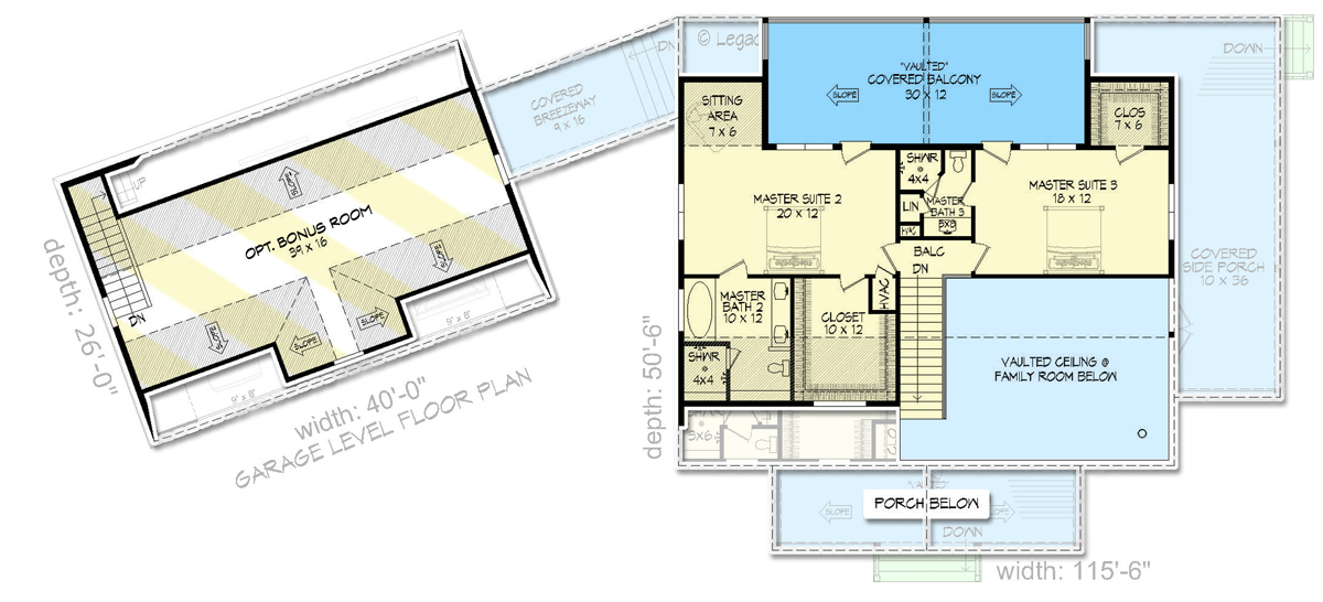 Plan 68945VR: Rustic Country Home Plan with a 3-Car Garage Connected by a Breezeway - Floor Plan - 2nd Floor - Country, Farmhouse, Mountain, Rustic, Traditional