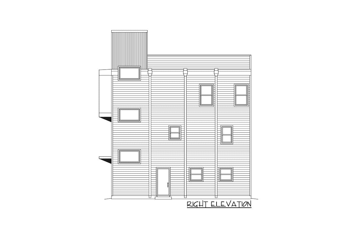 Plan 68947VR: 3-Story Contemporary House Plan with Rooftop Deck - 2011 Sq Ft - Image #4 - Contemporary