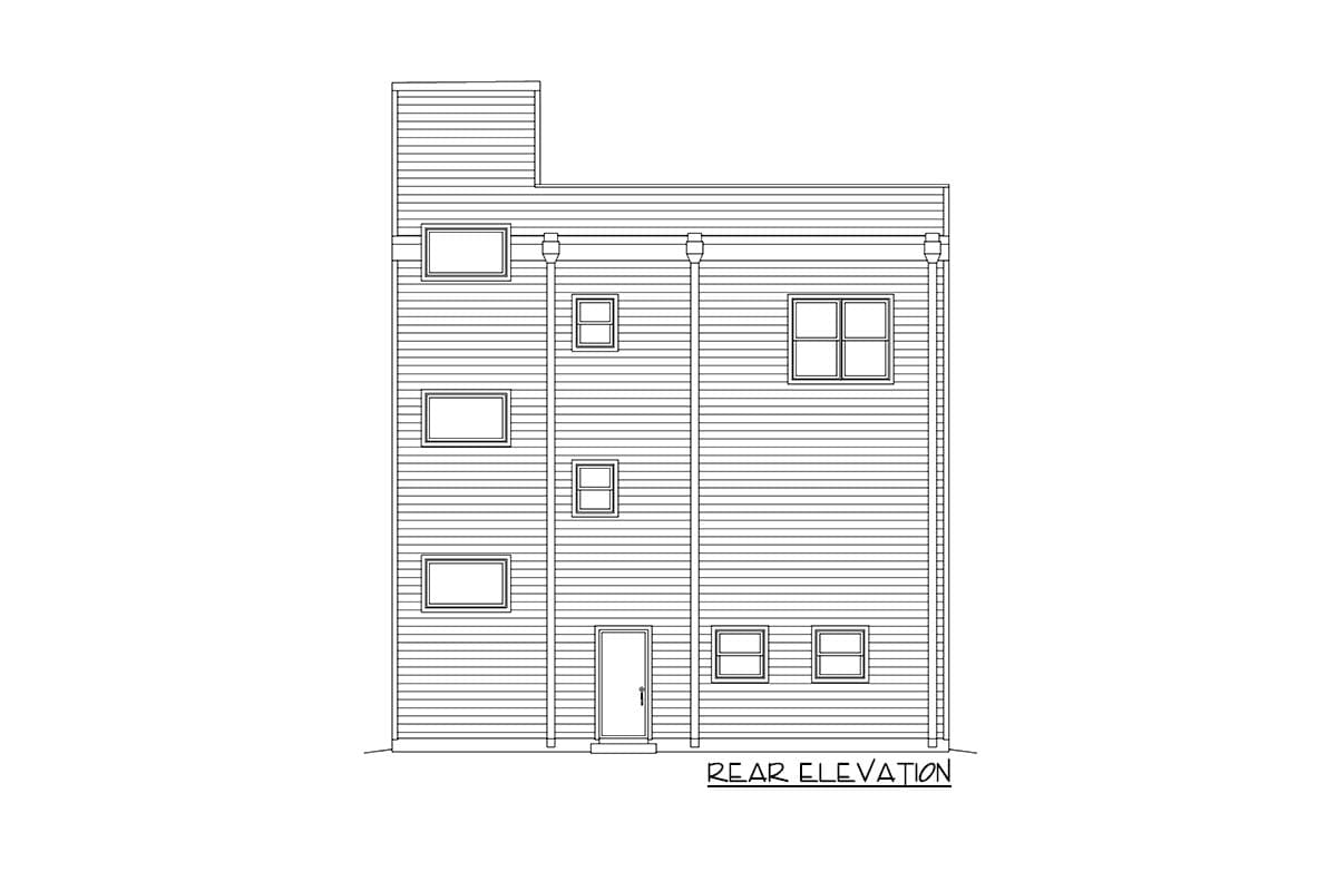 Plan 68948VR: Cube-Shaped Home Plan with Rooftop Deck - 1896 Sq Ft - Image #4 - Contemporary