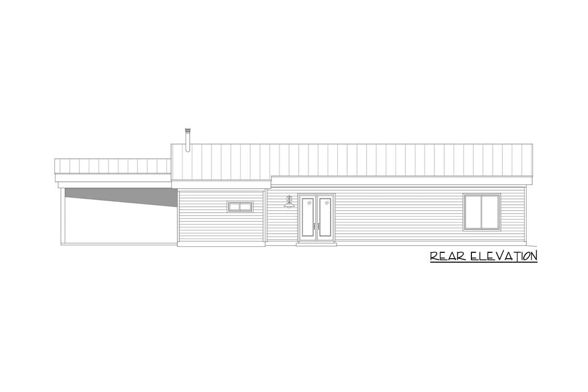 Plan 68951VR: Mid-century Modern 3-Bed House Plan with Large Porch - Image #4 - Contemporary, Mid Century Modern, Modern