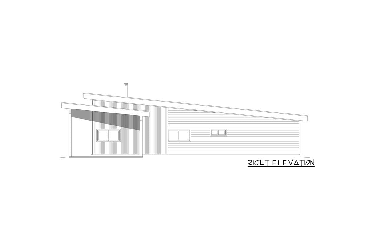 Plan 68951VR: Mid-century Modern 3-Bed House Plan with Large Porch - Image #5 - Contemporary, Mid Century Modern, Modern